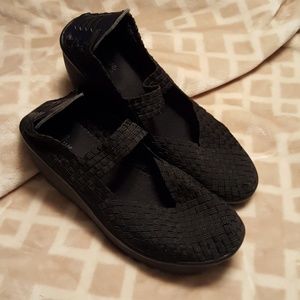 Black Mary Jane Wedges